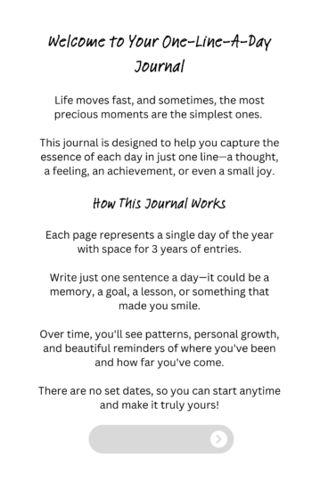 My One Line A Day Journal: 3-Year Daily Reflection Paperback - Image 3